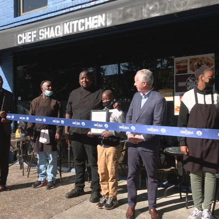 Ribbon cutting of Chef Shaq Kitchen